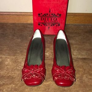 Red Slip on heels